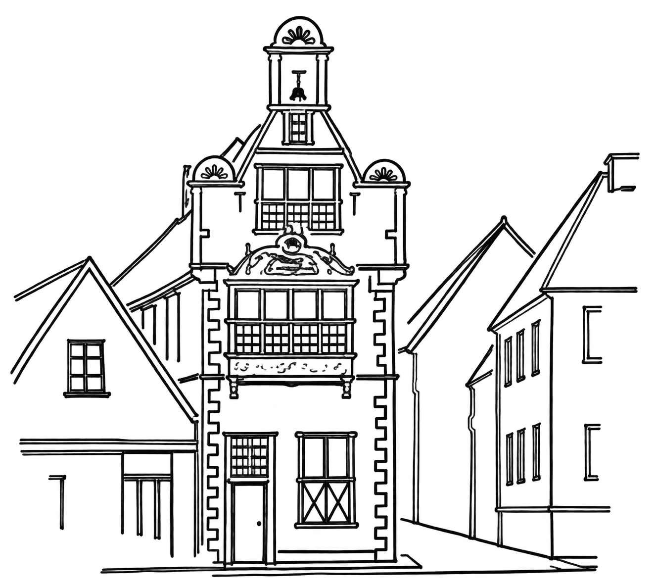 Zeichnung des Huck-Beifang-Hauses